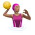 🤽🏽‍♀️ woman playing water polo: medium skin tone display on Apple